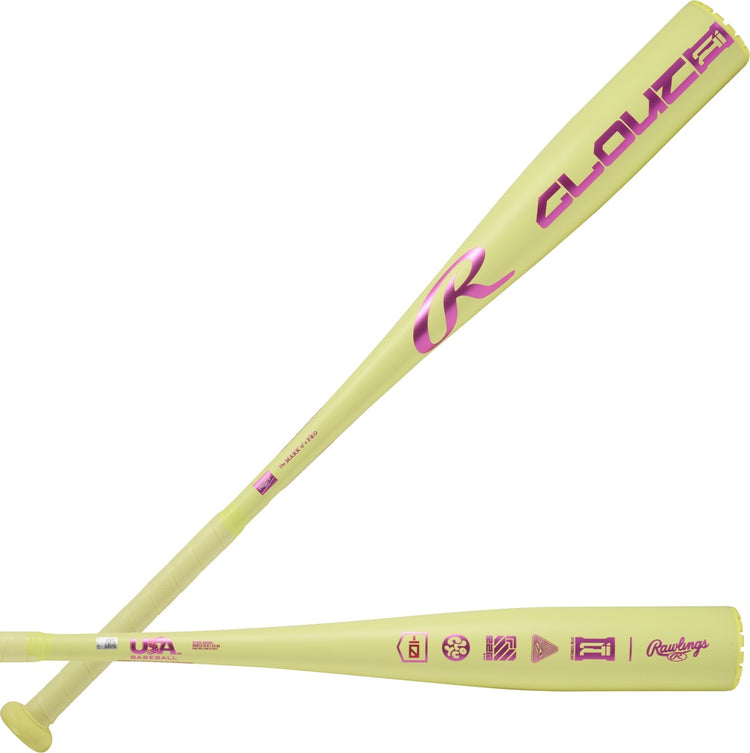 Rawlings -10 Clout USA Baseball Bat yellow