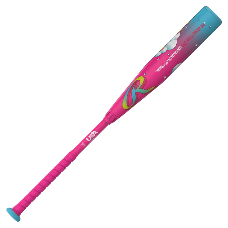 Rawlings -10 Icon Fest USA Baseball Bat pink/blue
