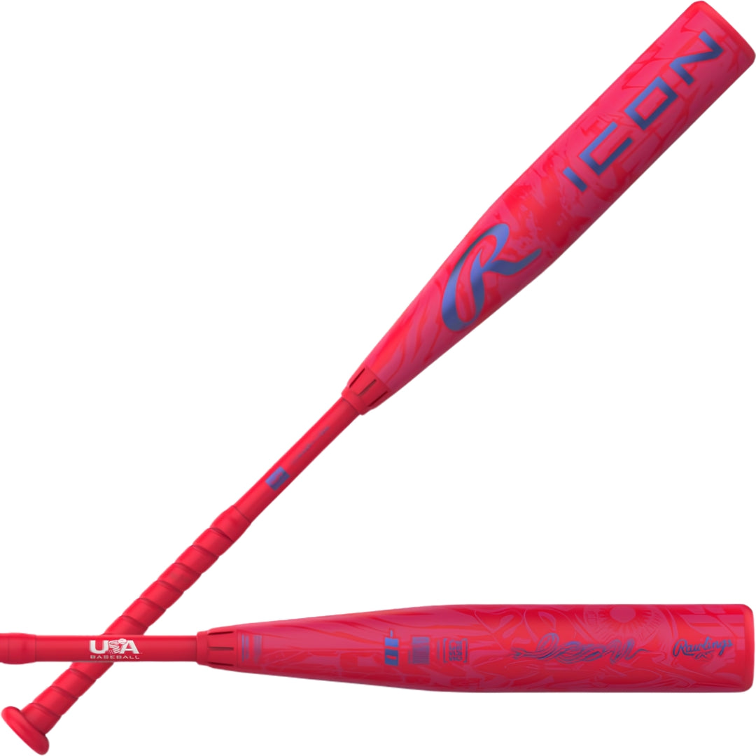 Rawlings -10 Icon USA Baseball Bat pink