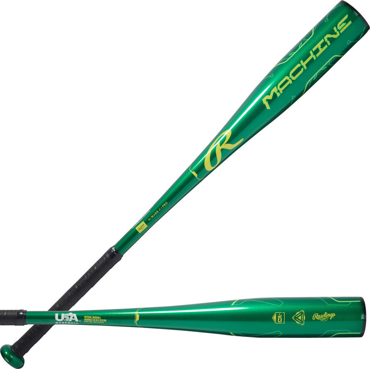 Rawlings -10 Machine USA Baseball Bat green