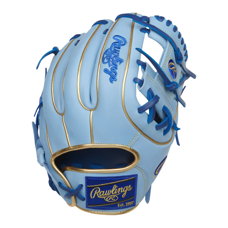 Rawlings 11.25" Heart of the Hide Contour Fit PROR312U-2R Baseball Glove navy blue/ Columbia blue/ gold