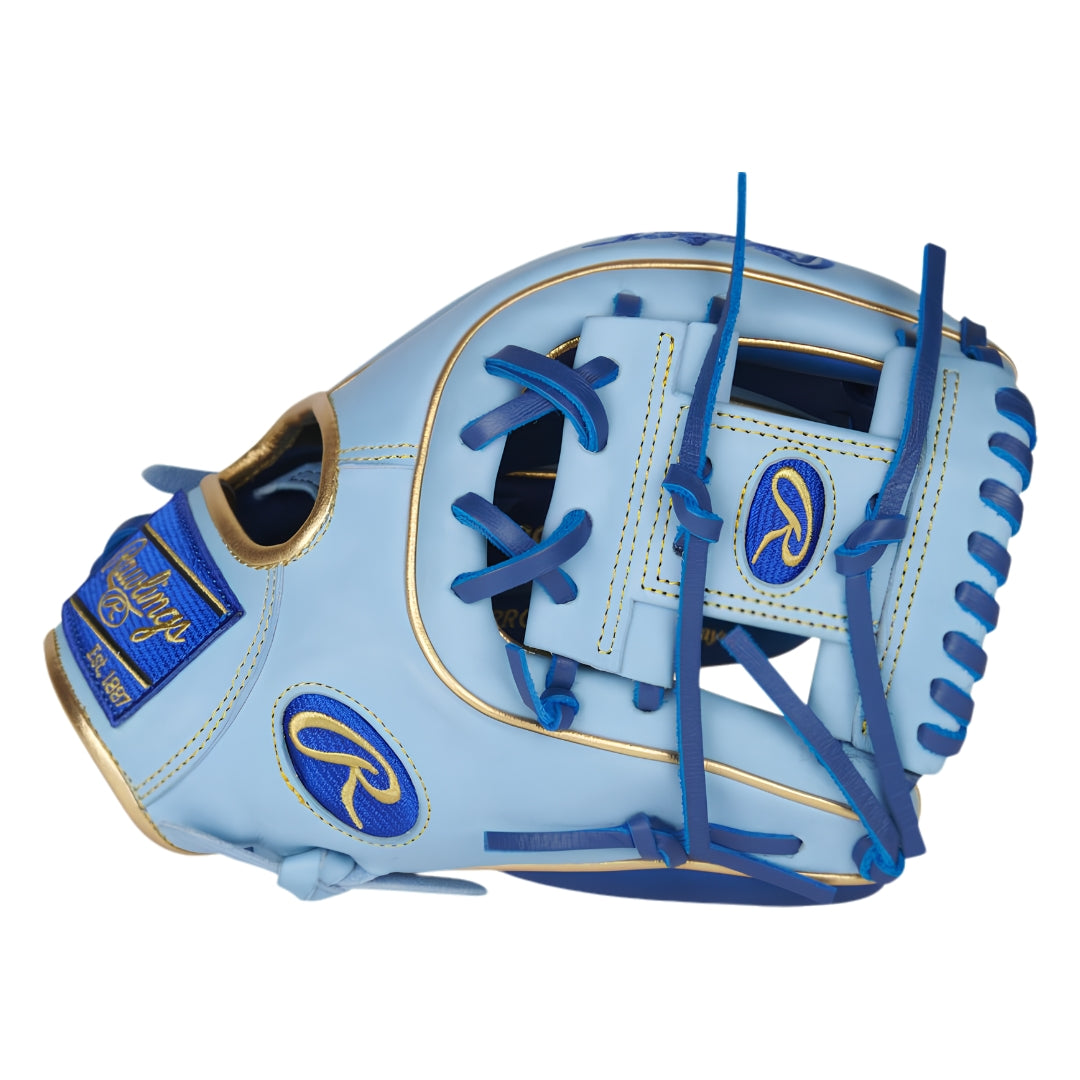 Rawlings 11.25" Heart of the Hide Contour Fit PROR312U-2R Baseball Glove navy blue/ Columbia blue/ gold