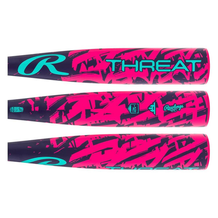 Rawlings -12 Threat USSSA Baseball Bat navy/pink