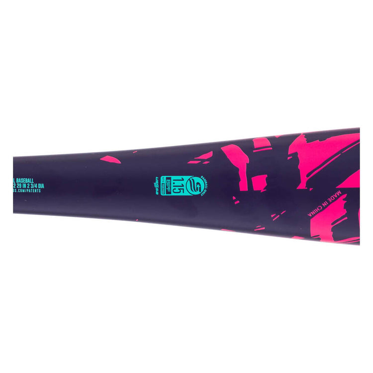 Rawlings -12 Threat USSSA Baseball Bat navy/pink