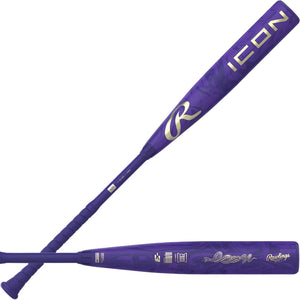 Rawlings -3 Icon BBCOR Baseball Bat purple