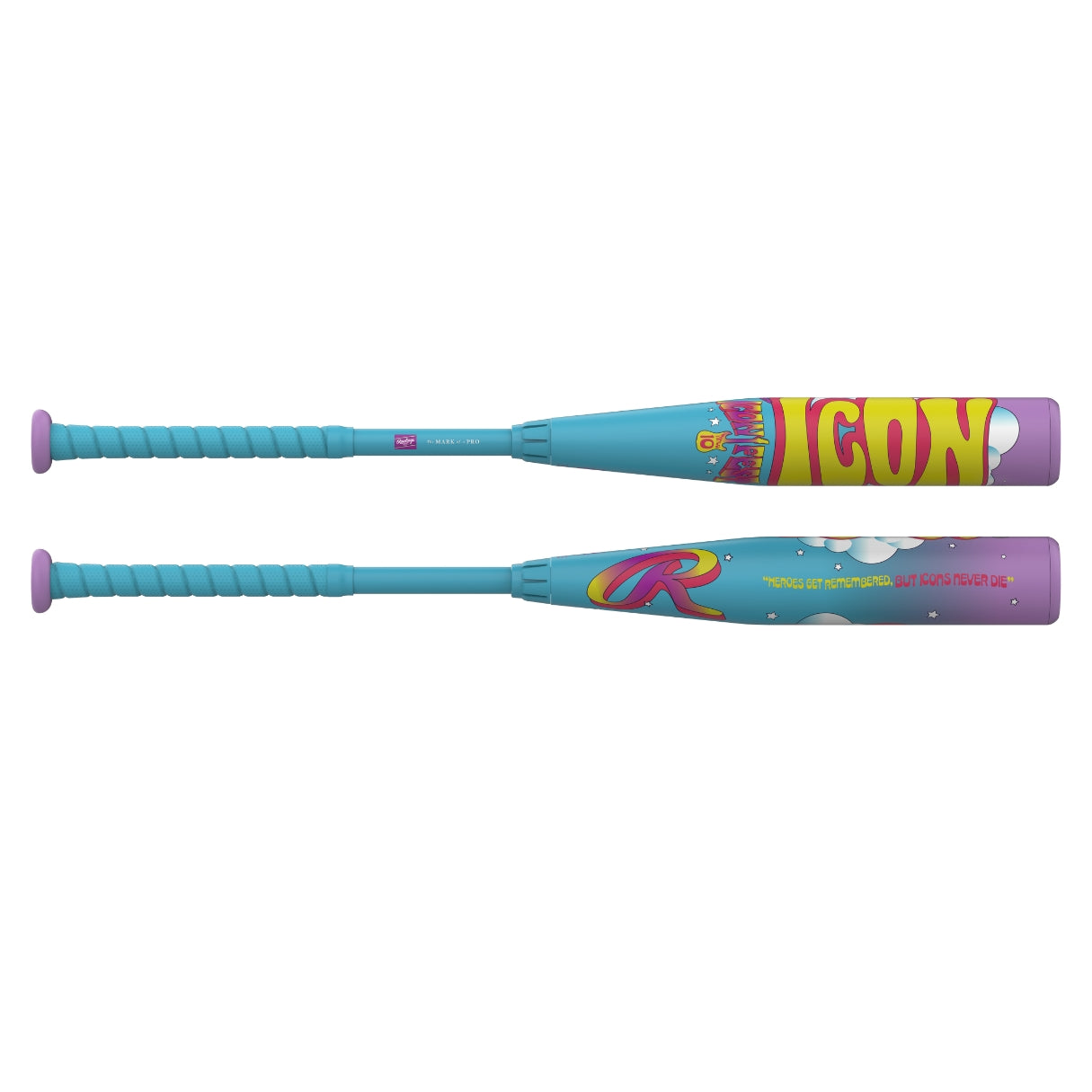 Rawlings -8 Icon Fest USSSA Baseball Bat blue/purple/yellow