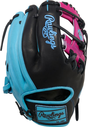Rawlings Heart of the Hide PROR204-2BBE Spring Break Edition Baseball Glove black/blue/berry