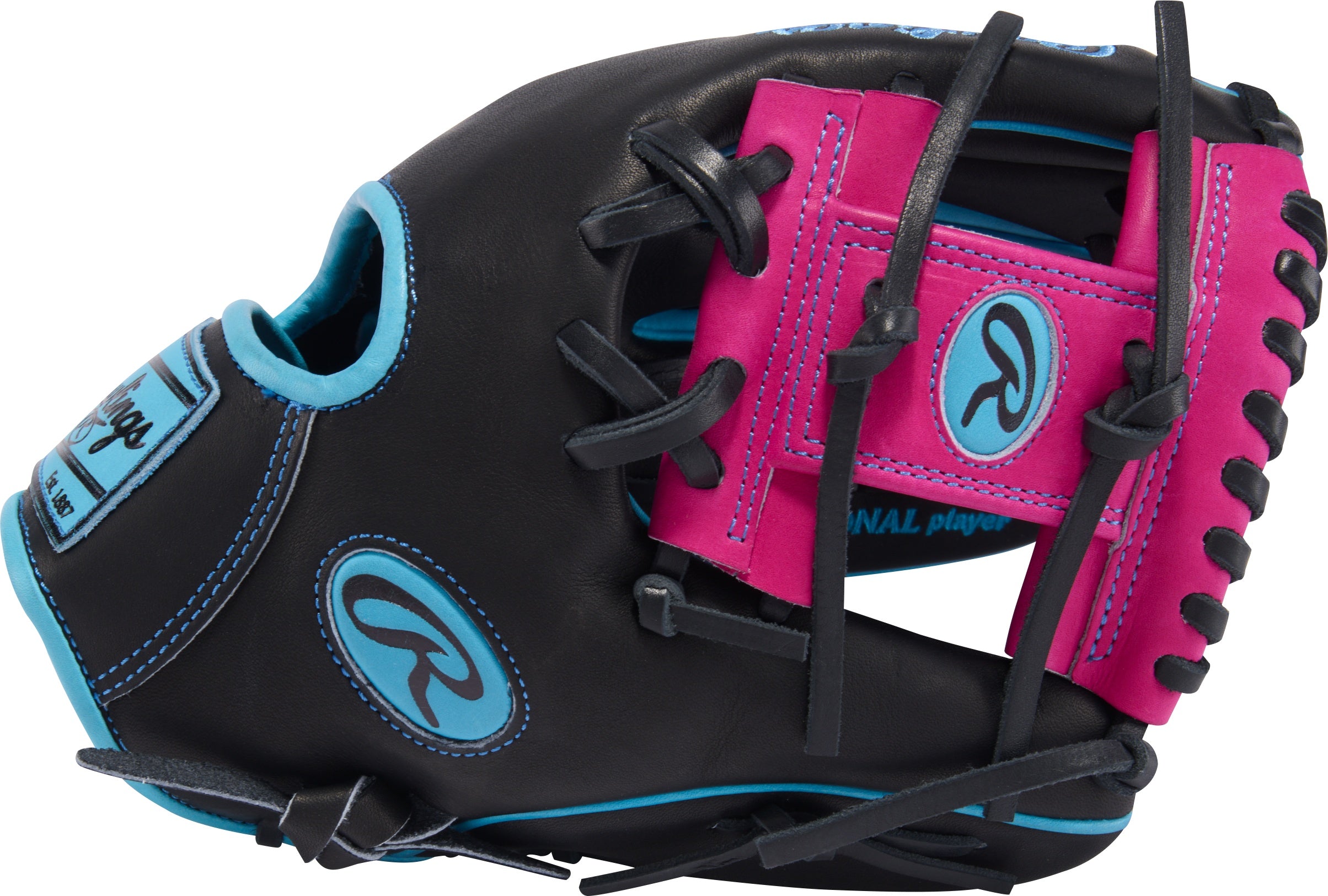 Rawlings Heart of the Hide PROR204-2BBE Spring Break Edition Baseball Glove black/blue/berry