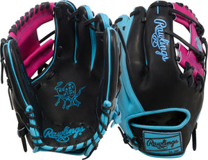 Rawlings Heart of the Hide PROR204-2BBE Spring Break Edition Baseball Glove black/blue/berry