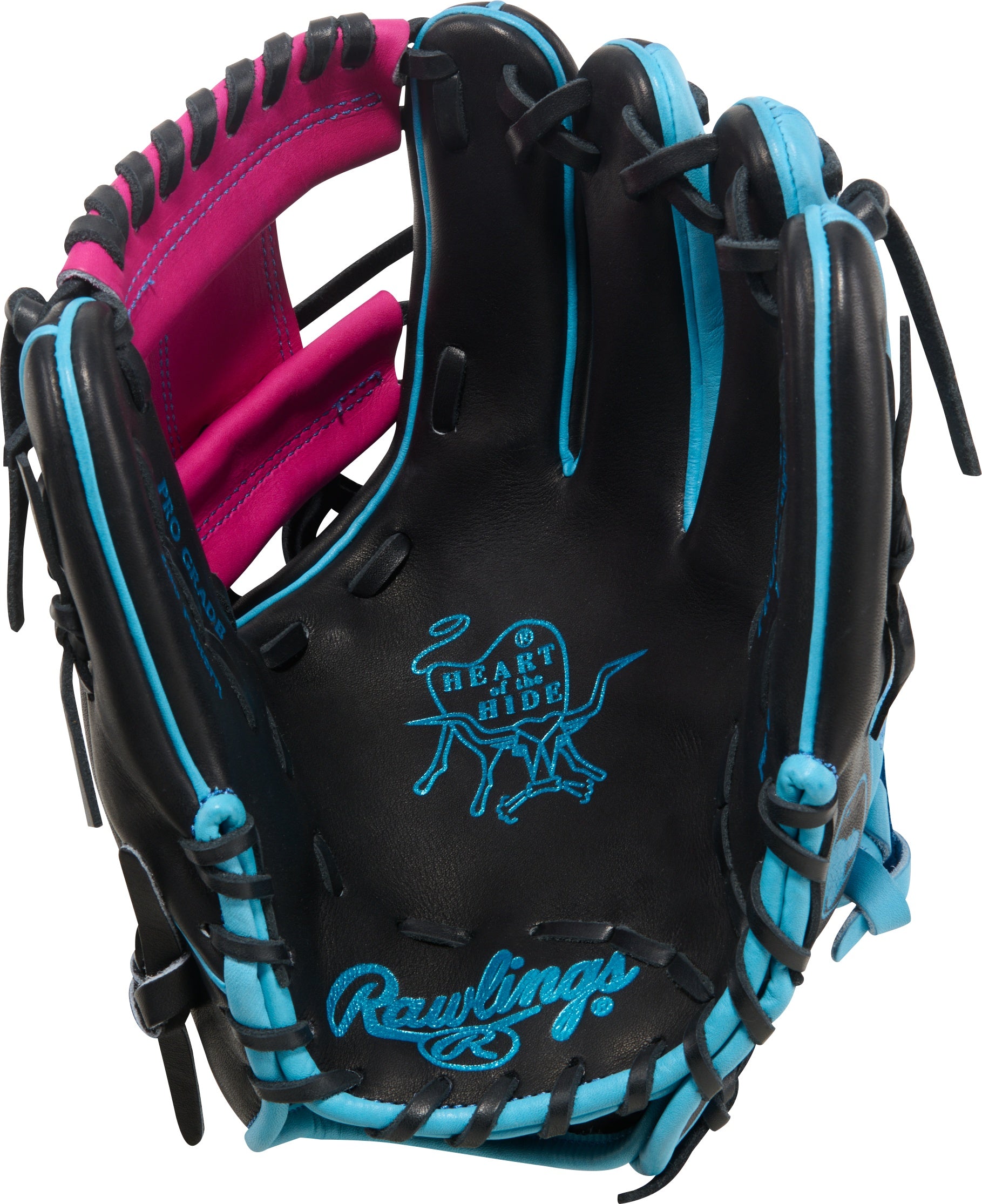 Rawlings Heart of the Hide PROR204-2BBE Spring Break Edition Baseball Glove black/blue/berry