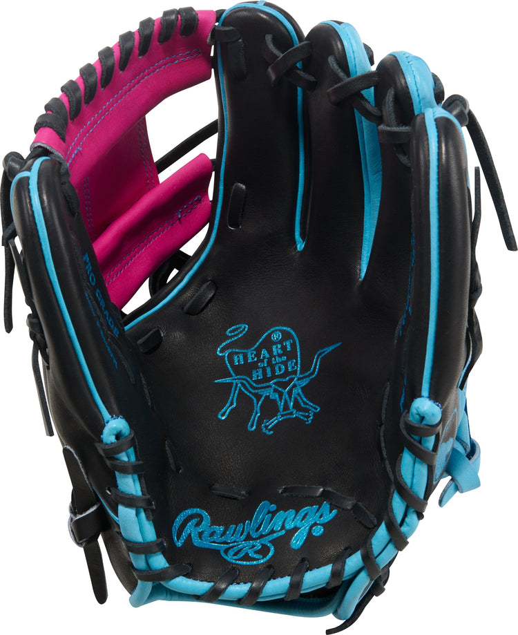 Rawlings Heart of the Hide PROR204-2BBE Spring Break Edition Baseball Glove black/blue/berry
