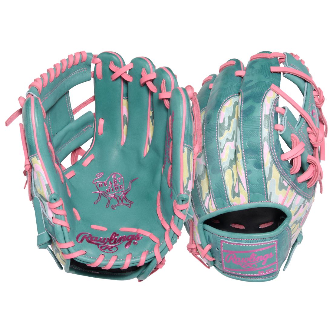 Rawlings Heart of the Hide PROR204-2SP Color Sync 10.0 Baseball Glove green/pink