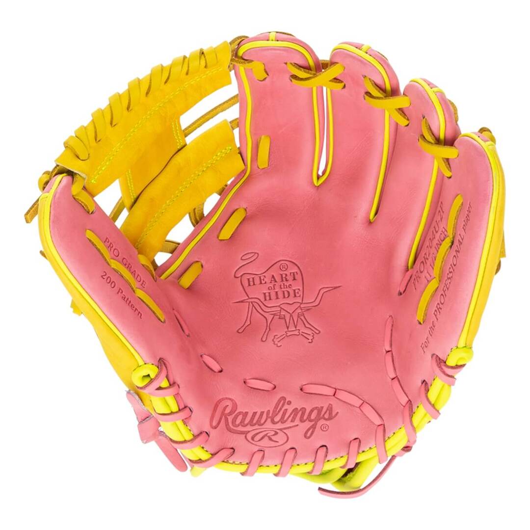 Rawlings Heart of the Hide PROR204U-2P Baseball Glove pink/yellow