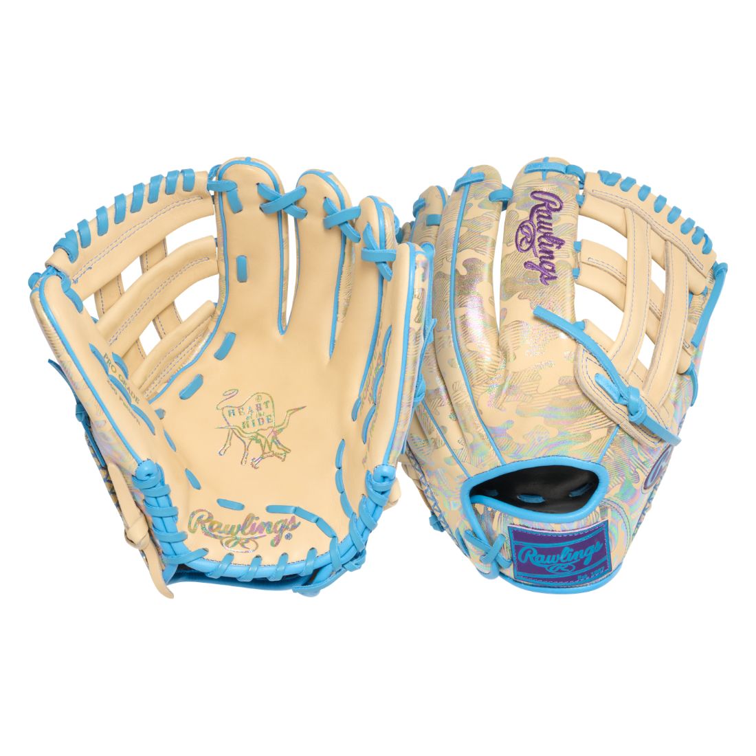 Rawlings Heart of the Hide PROR207U-6CC Color Sync 10.0 Baseball Glove camel/blue