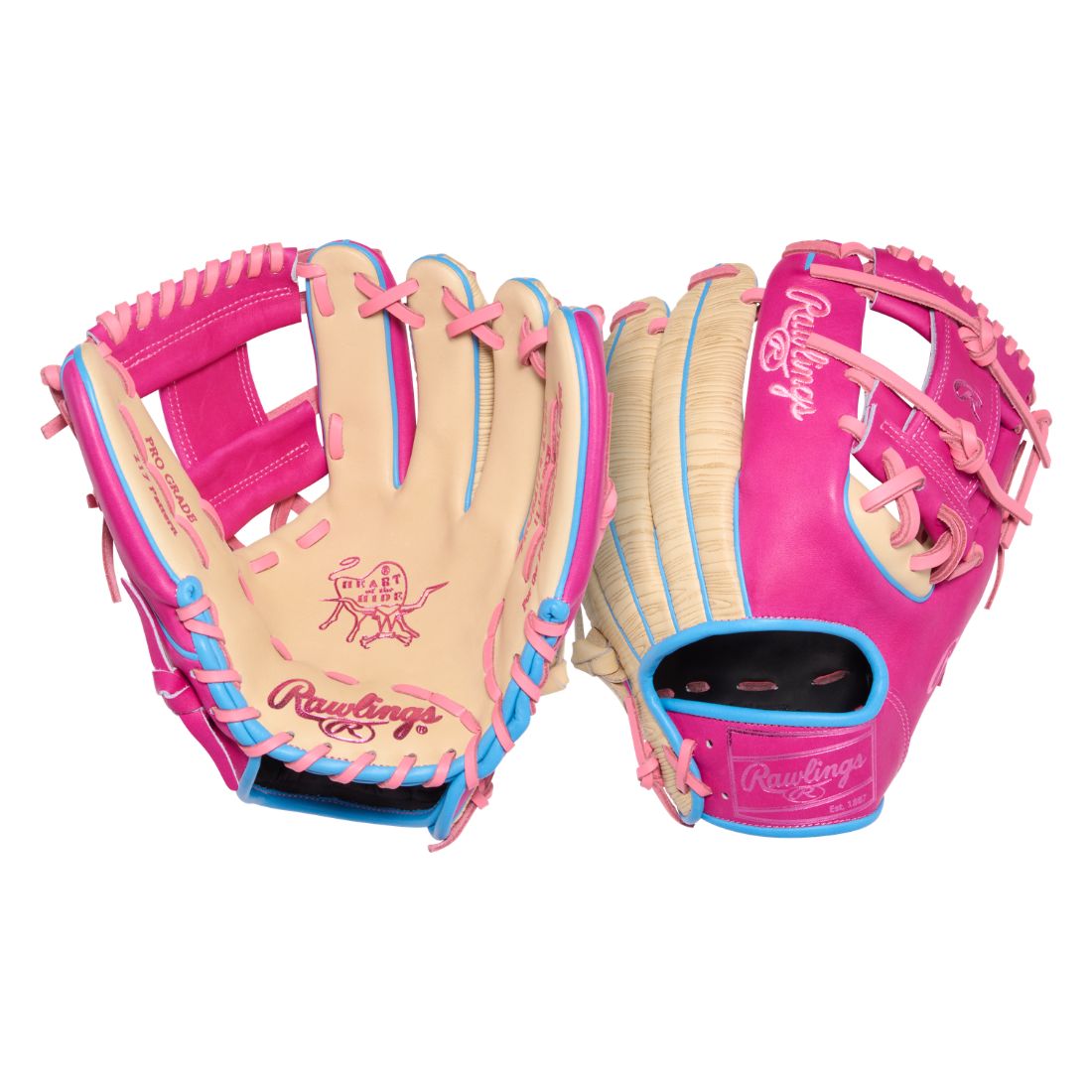 Rawlings Heart of the Hide PROR2174-2CBE Color Sync 10.0 Baseball Glove camel/pink