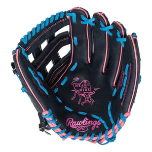 Rawlings Heart of the Hide PROR3028U-6N Baseball Glove black/blue/pink
