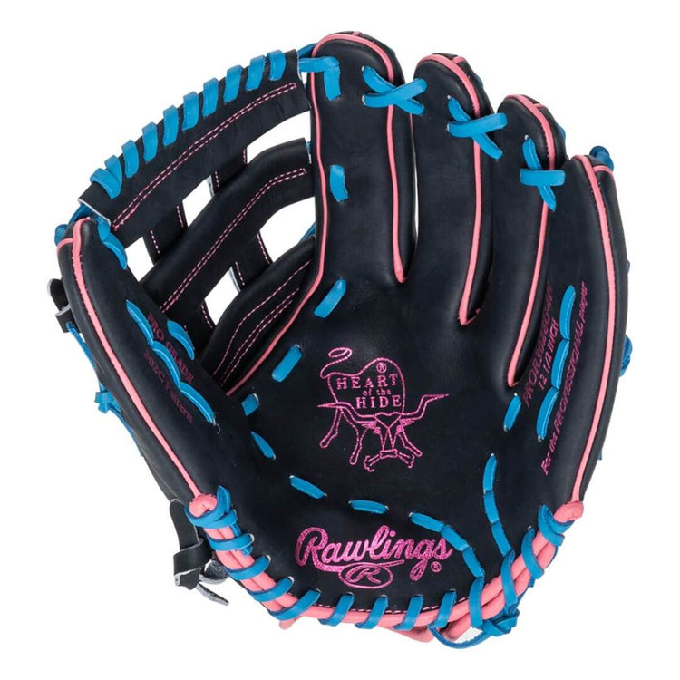 Rawlings Heart of the Hide PROR3028U-6N Baseball Glove black/blue/pink