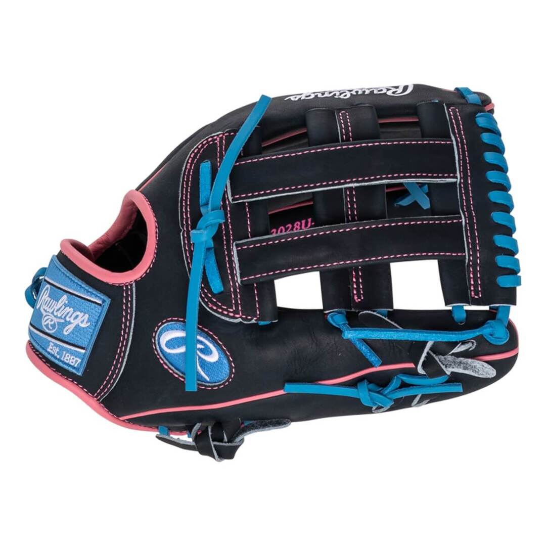 Rawlings Heart of the Hide PROR3028U-6N Baseball Glove black/blue/pink