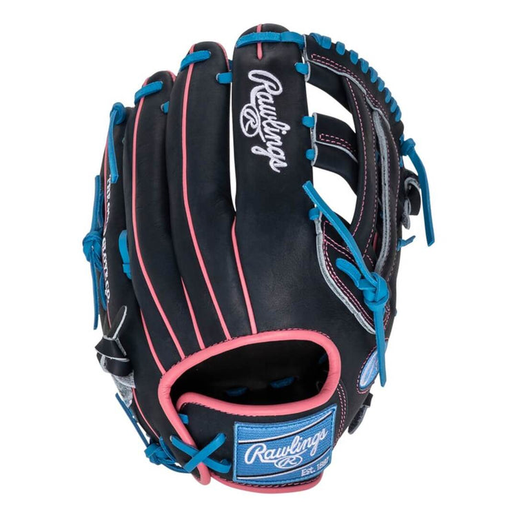 Rawlings Heart of the Hide PROR3028U-6N Baseball Glove black/blue/pink