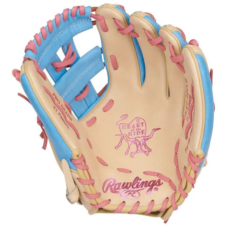 Rawlings Heart of the Hide PROR314-32CCB Baseball Glove camel/ blue