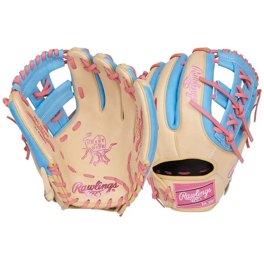 Rawlings Heart of the Hide PROR314-32CCB Baseball Glove camel/ blue