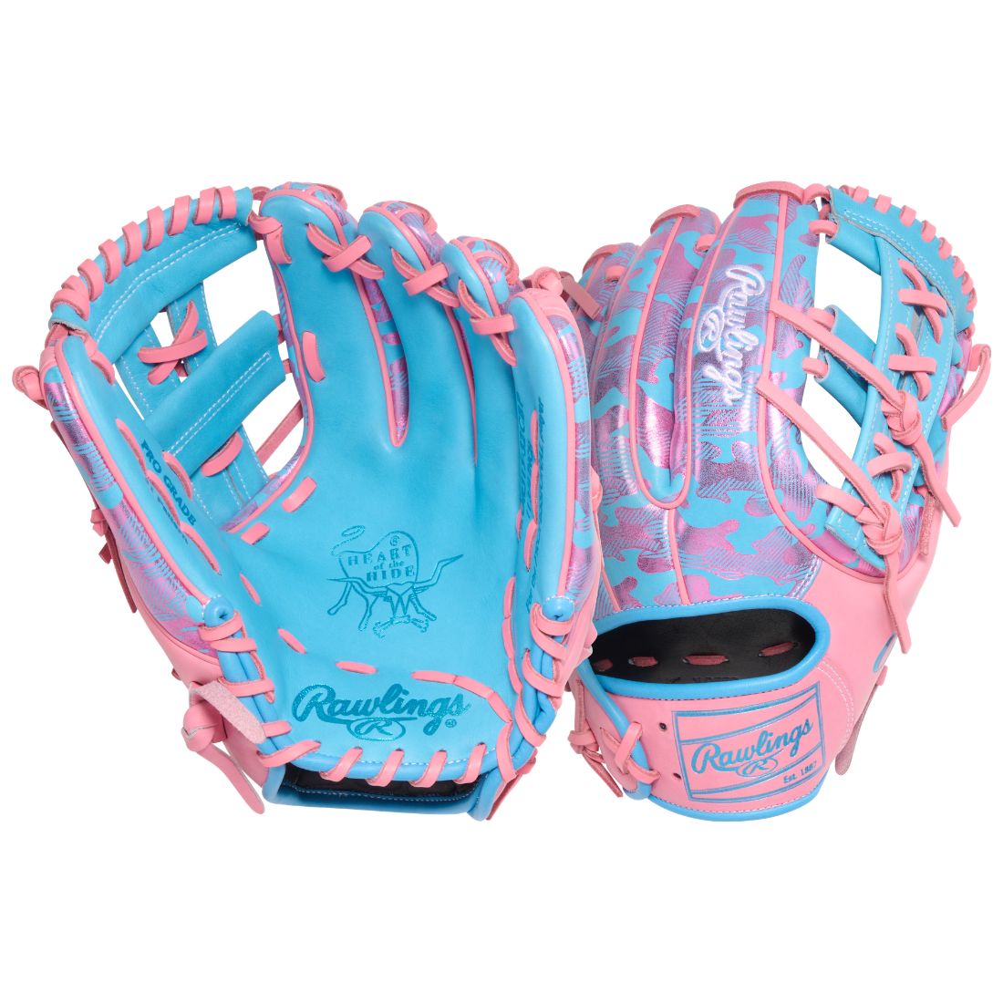 Rawlings Heart of the Hide PROR315-32CBP Color Sync 10.0 Baseball Glove blue/pink