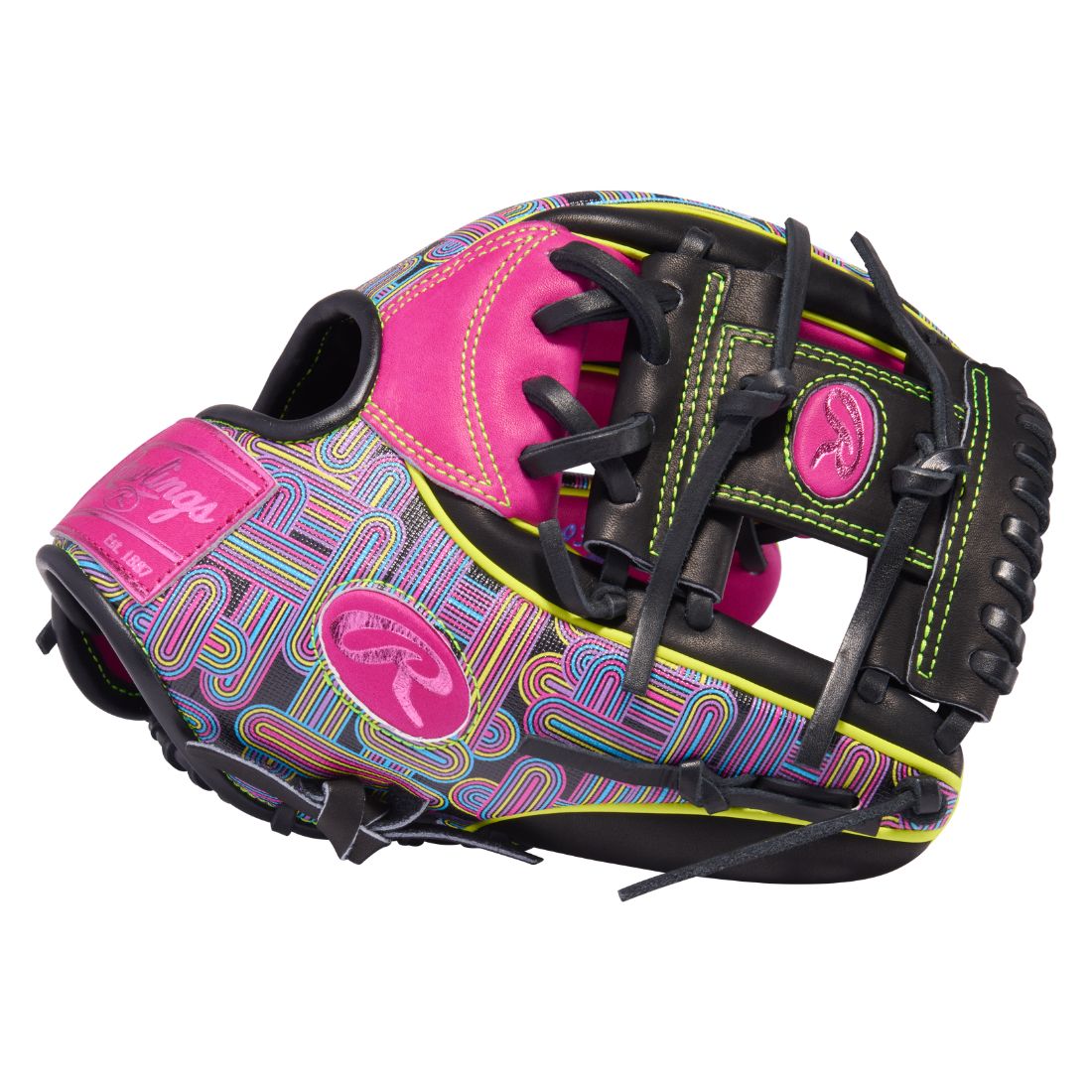 Rawlings Heart of the Hide PROR934-2BEB Color Sync 10.0 Baseball Glove fuchsia/black