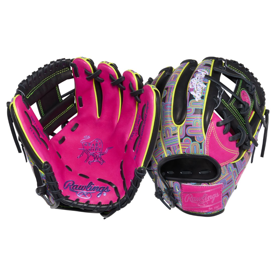 Rawlings Heart of the Hide PROR934-2BEB Color Sync 10.0 Baseball Glove fuchsia/black
