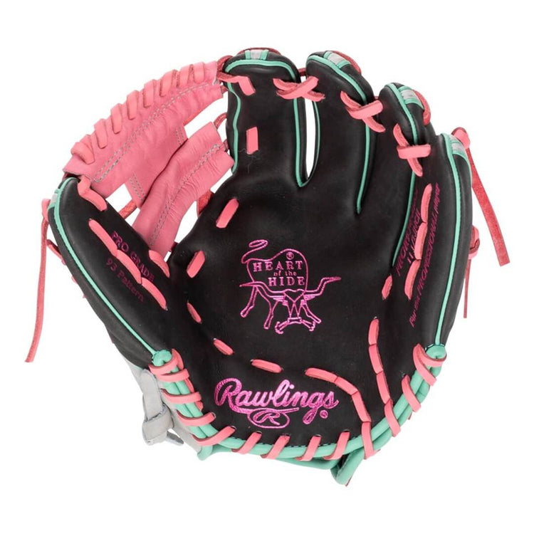 Rawlings Heart of the Hide PROR934-2DSP Baseball Glove black/grey/pink