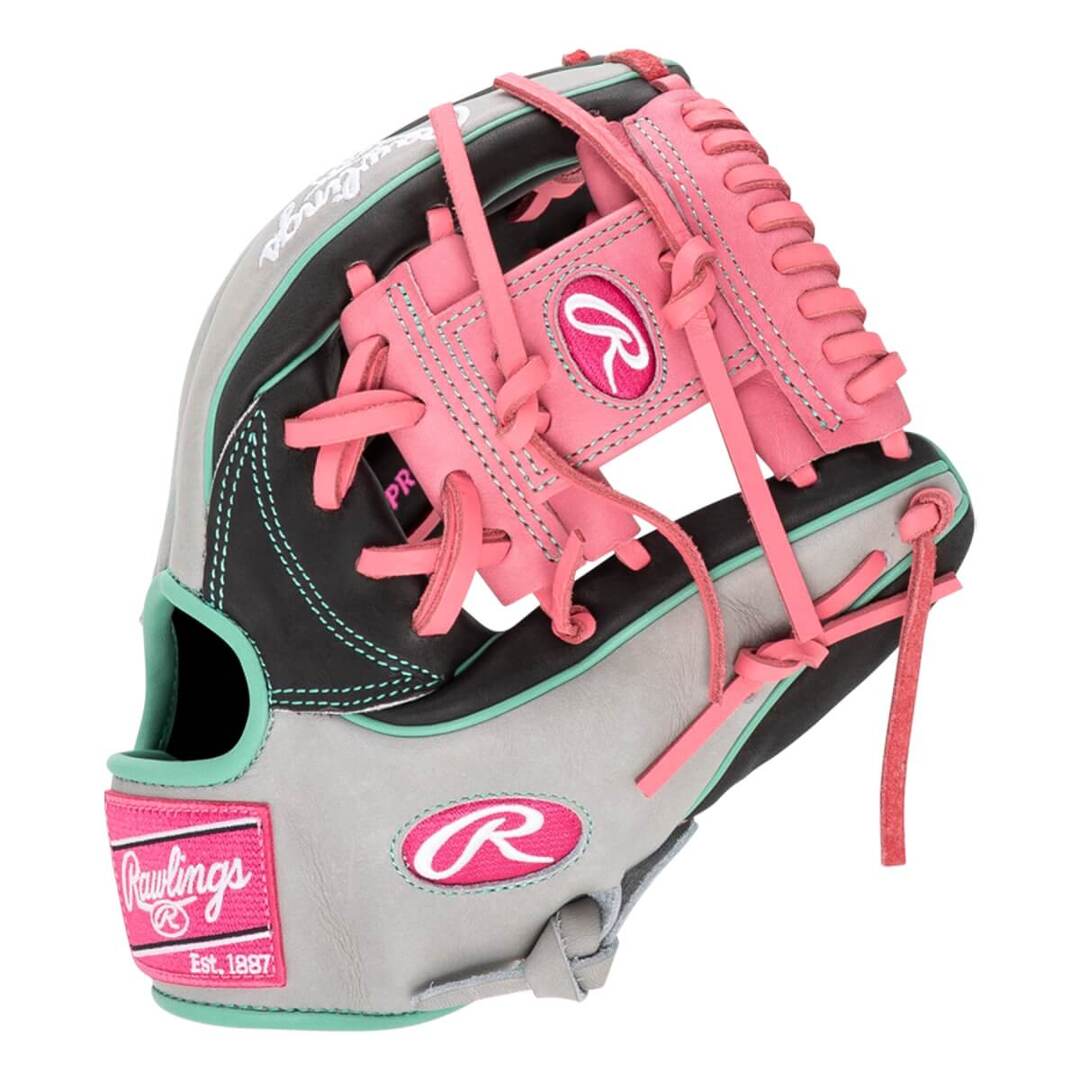 Rawlings Heart of the Hide PROR934-2DSP Baseball Glove black/grey/pink