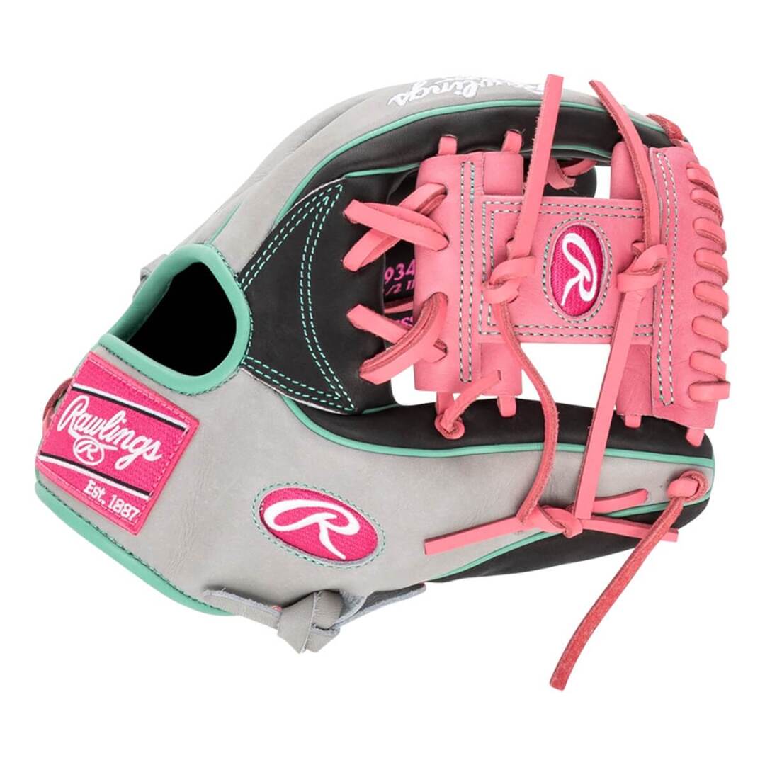 Rawlings Heart of the Hide PROR934-2DSP Baseball Glove black/grey/pink