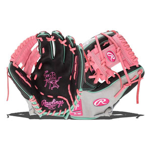 Rawlings Heart of the Hide PROR934-2DSP Baseball Glove black/grey/pink