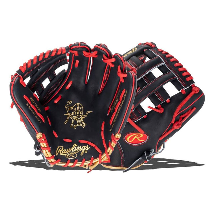 Rawlings Heart of the Hide PRORNA28N Baseball Glove black/red