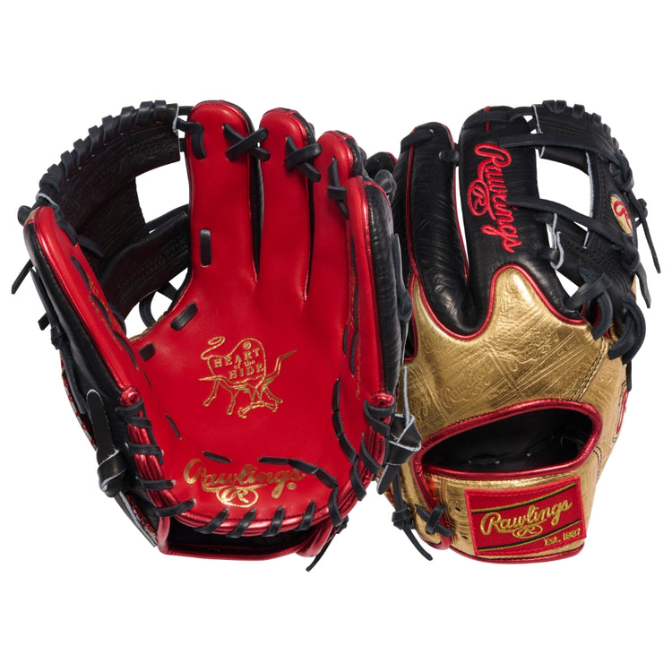 Rawlings Heart of Hide June GTMPRO-GOLDYX Baseball Glove gold/black/red