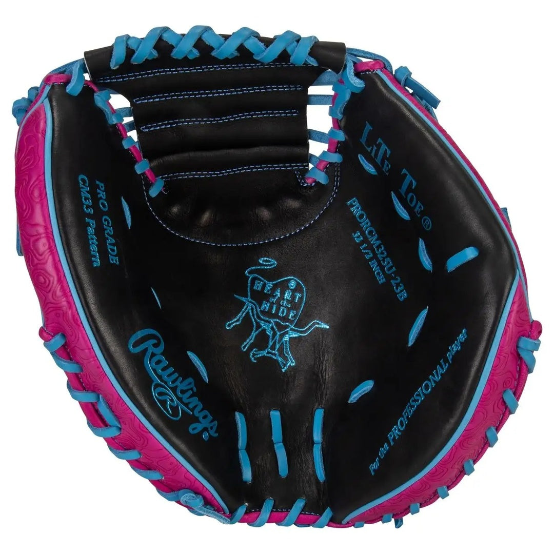 Rawlings Heart of the Hide PRORCM325U-23B Contour Fit Baseball Catcher's Mitt black/berry/blue