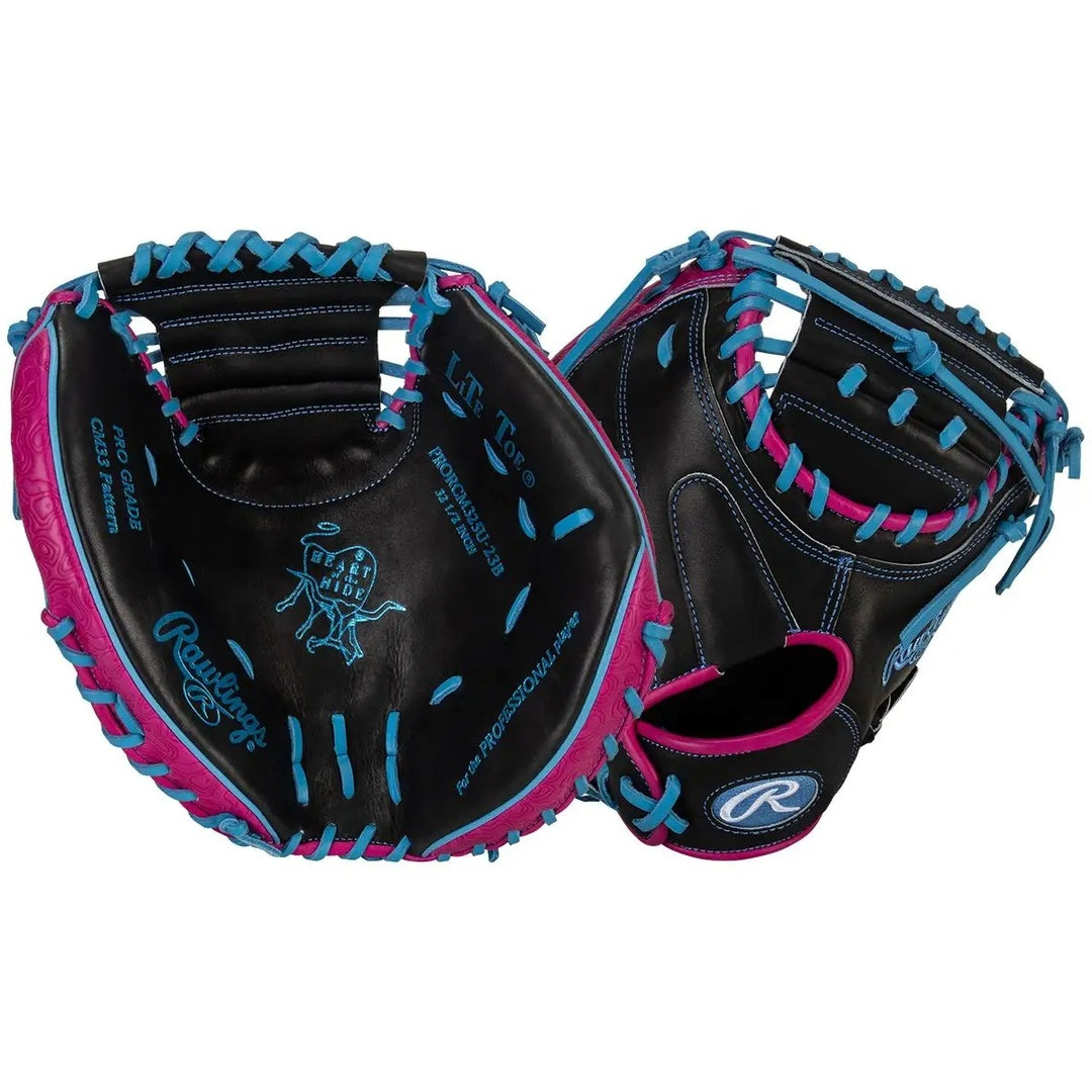 Rawlings Heart of the Hide PRORCM325U-23B Contour Fit Baseball Catcher's Mitt black/berry/blue