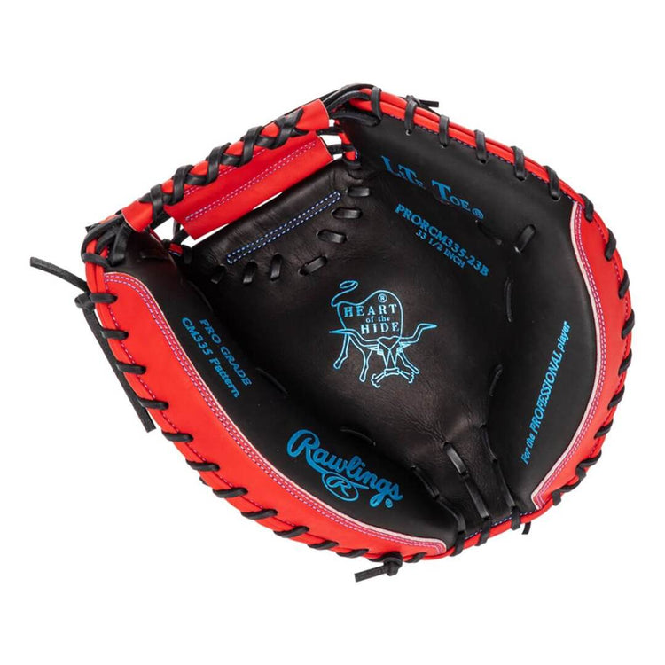 Rawlings Heart of the Hide PRORCM335-23B Catchers Mitt black/red/splatter