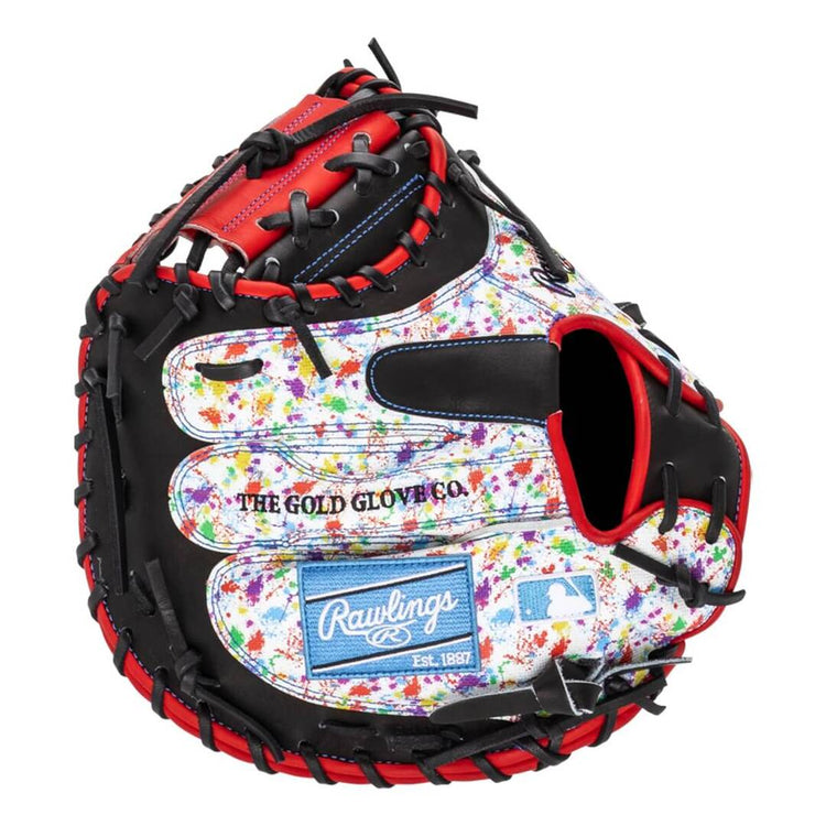 Rawlings Heart of the Hide PRORCM335-23B Catchers Mitt black/red/splatter