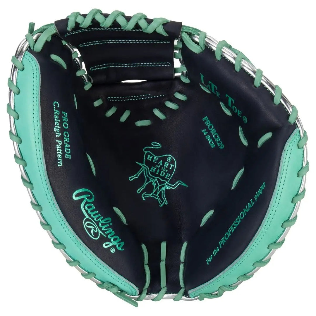 Rawlings Heart of the Hide PRORCR29 Cal Raleigh Baseball Catcher's Mitt 
Navy/Mint