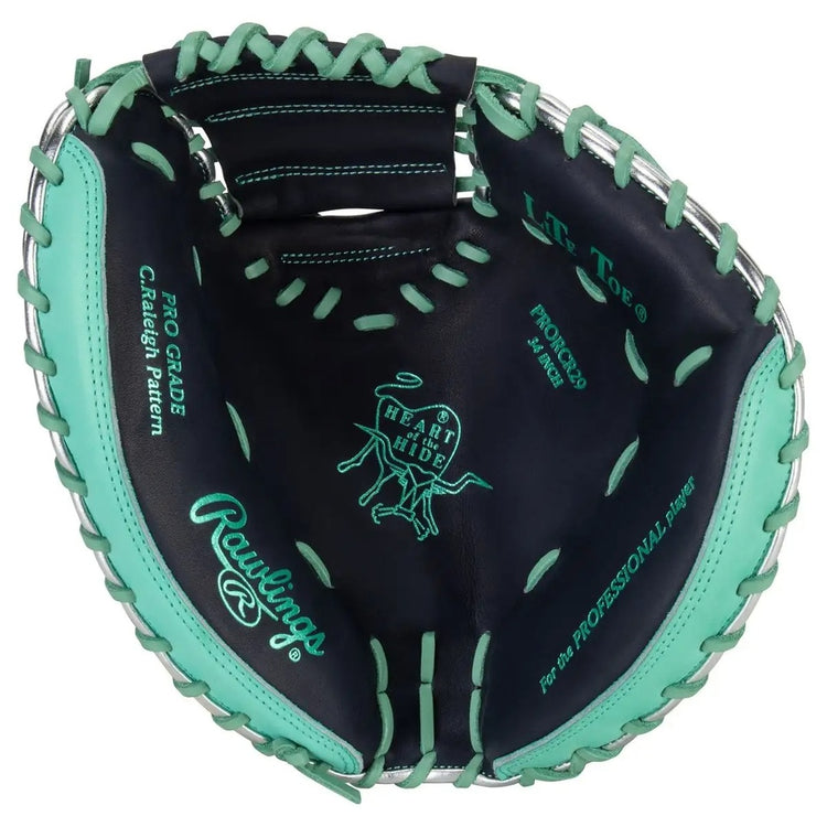 Rawlings Heart of the Hide PRORCR29 Cal Raleigh Baseball Catcher's Mitt 
Navy/Mint