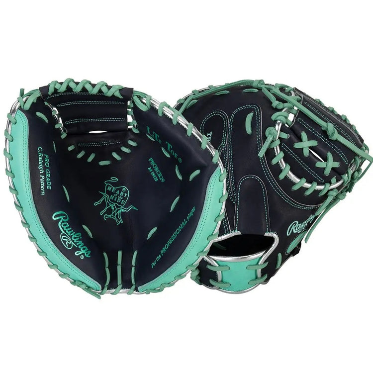 Rawlings Heart of the Hide PRORCR29 Cal Raleigh Baseball Catcher's Mitt 
Navy/Mint