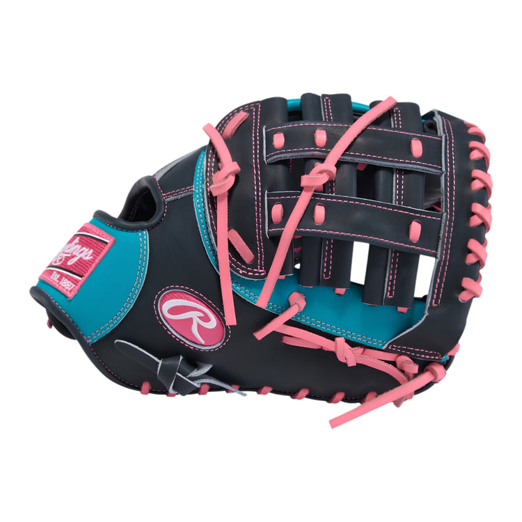 Rawlings Heart of the Hide PRORFM18-17N First Base Glove Navy/Teal/Pink