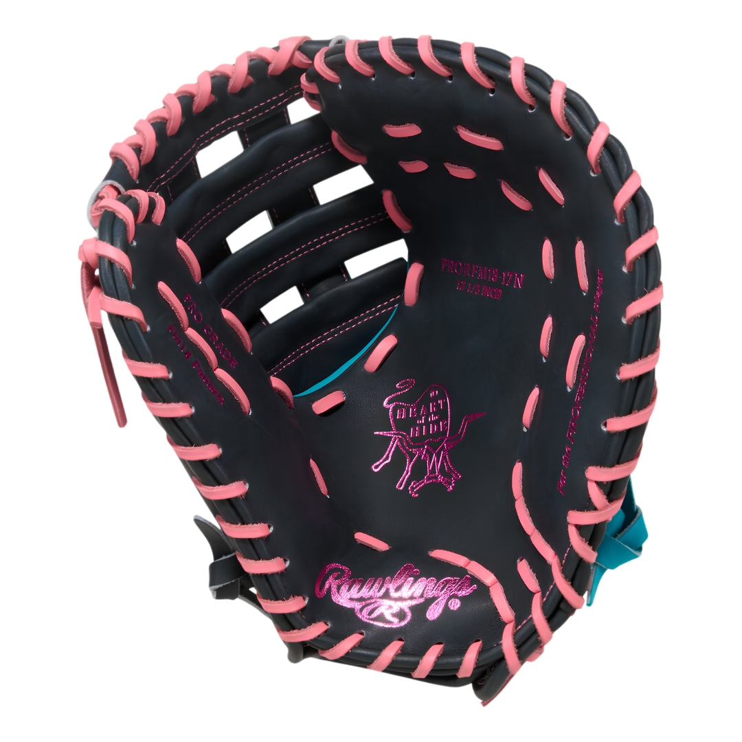 Rawlings Heart of the Hide PRORFM18-17N First Base Glove Navy/Teal/Pink