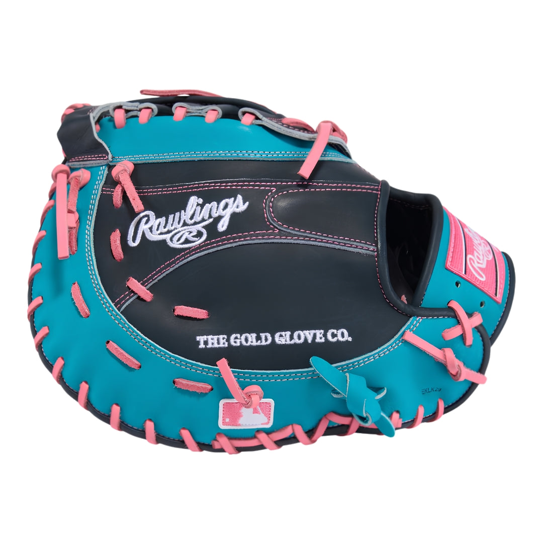 Rawlings Heart of the Hide PRORFM18-17N First Base Glove Navy/Teal/Pink
