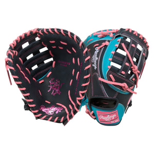 Rawlings Heart of the Hide PRORFM18-17N First Base Glove Navy/Teal/Pink