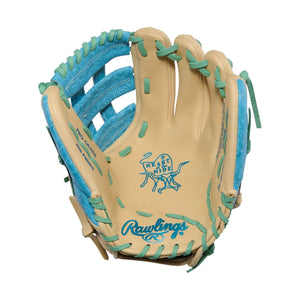 Rawlings Heart of the Hide PRORNA28CCBM Baseball Glove camel/blue/green
