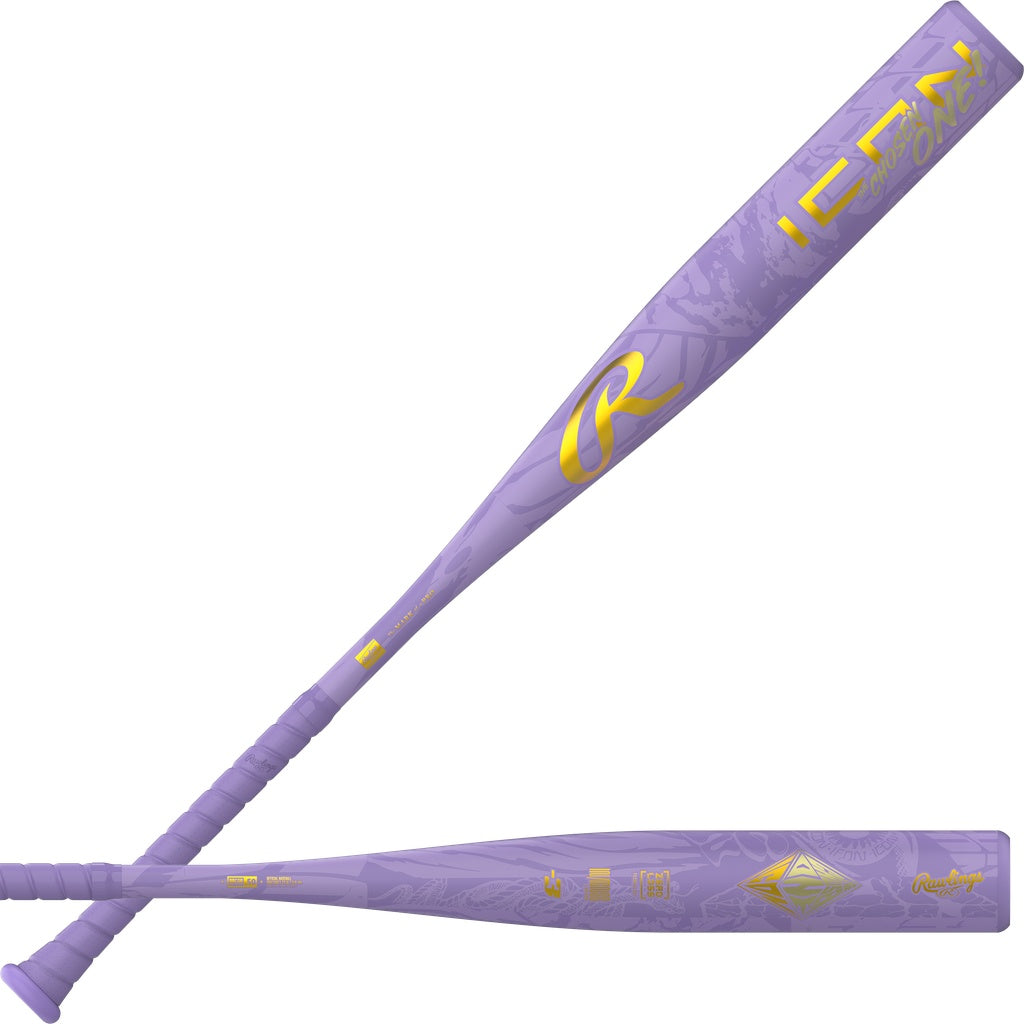 Rawlings Icon -3 Chosen One BBCOR Baseball Bat lilac purple
