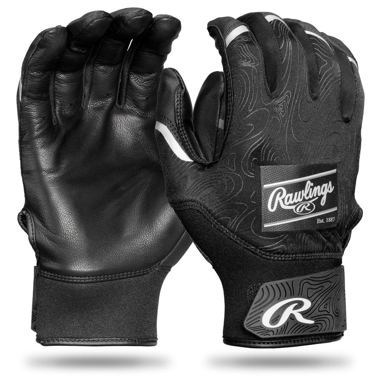 rawlings-junior-clout-batting-gloves-black black