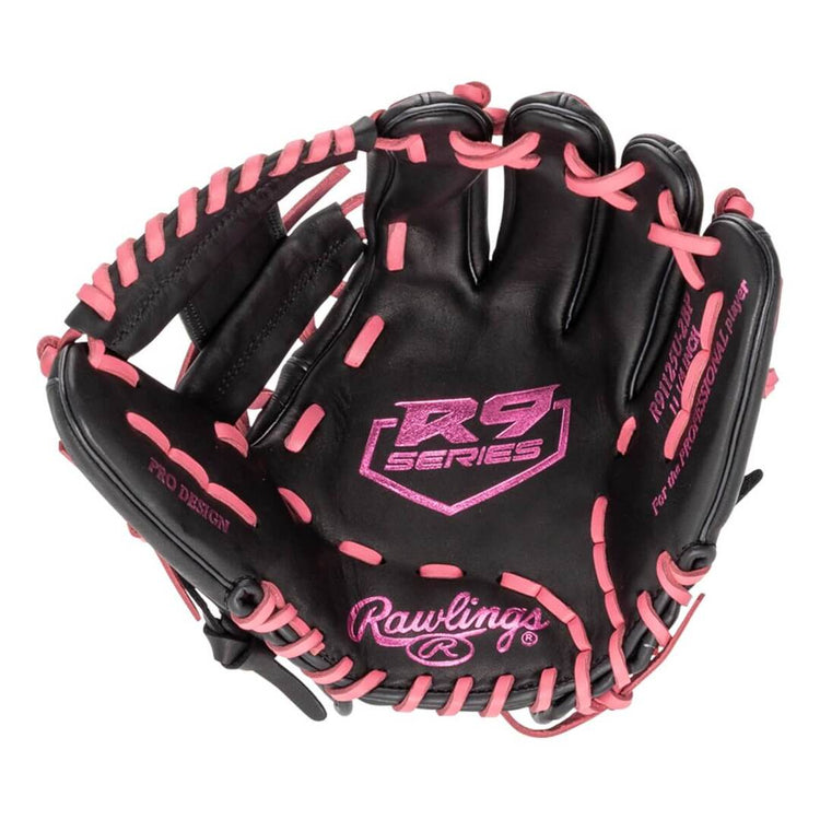Rawlings R9 Contour R91125U-2BP Baseball Glove black/pink