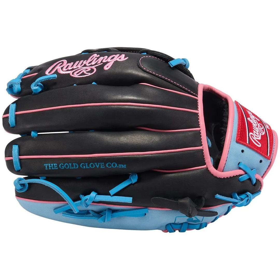 Rawlings R9 Series R93029-6BP Baseball Glove black/blue/pink